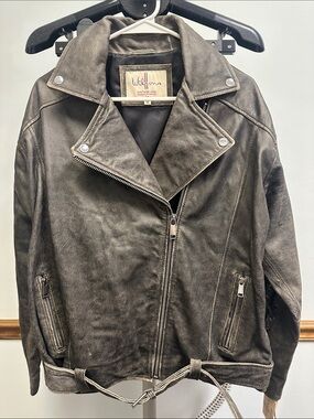 Gray-Brown Suede Motorcycle Jacket